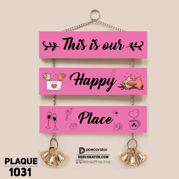 DDecorator Our Happy Place Wall Hanging Wall Plaque Home Decoration Wall Decoration For Wall And Door - PLAQUE1031
