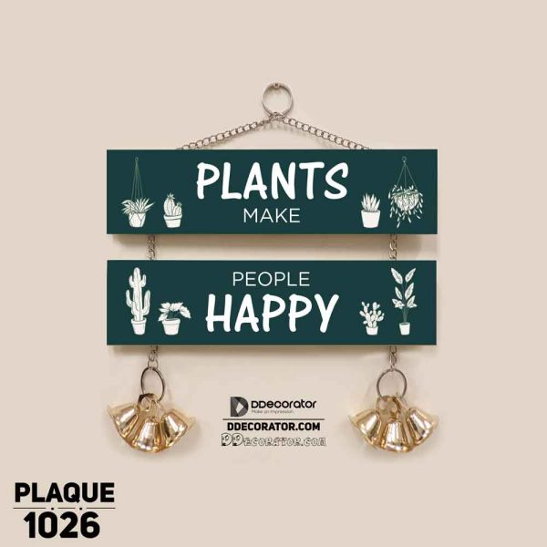 DDecorator Plants Makes People Happy Wall Hanging Wall Plaque Home Decoration Wall Decoration For Wall And Door - PLAQUE1026