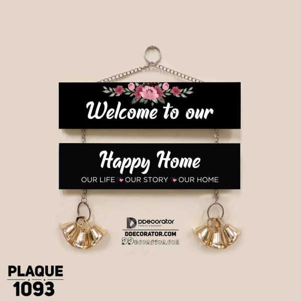 DDecorator Welcome To Our Happy Home Wall Hanging Wall Plaque Home Decoration Wall Decoration For Wall And Door - PLAQUE1093
